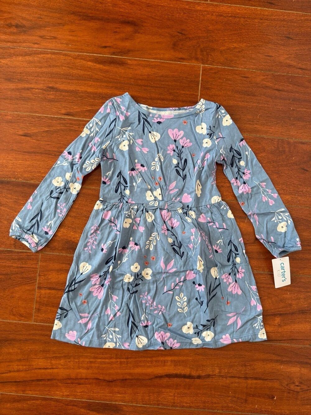 Carter’s Blue Floral Long-sleeve Dress 3M